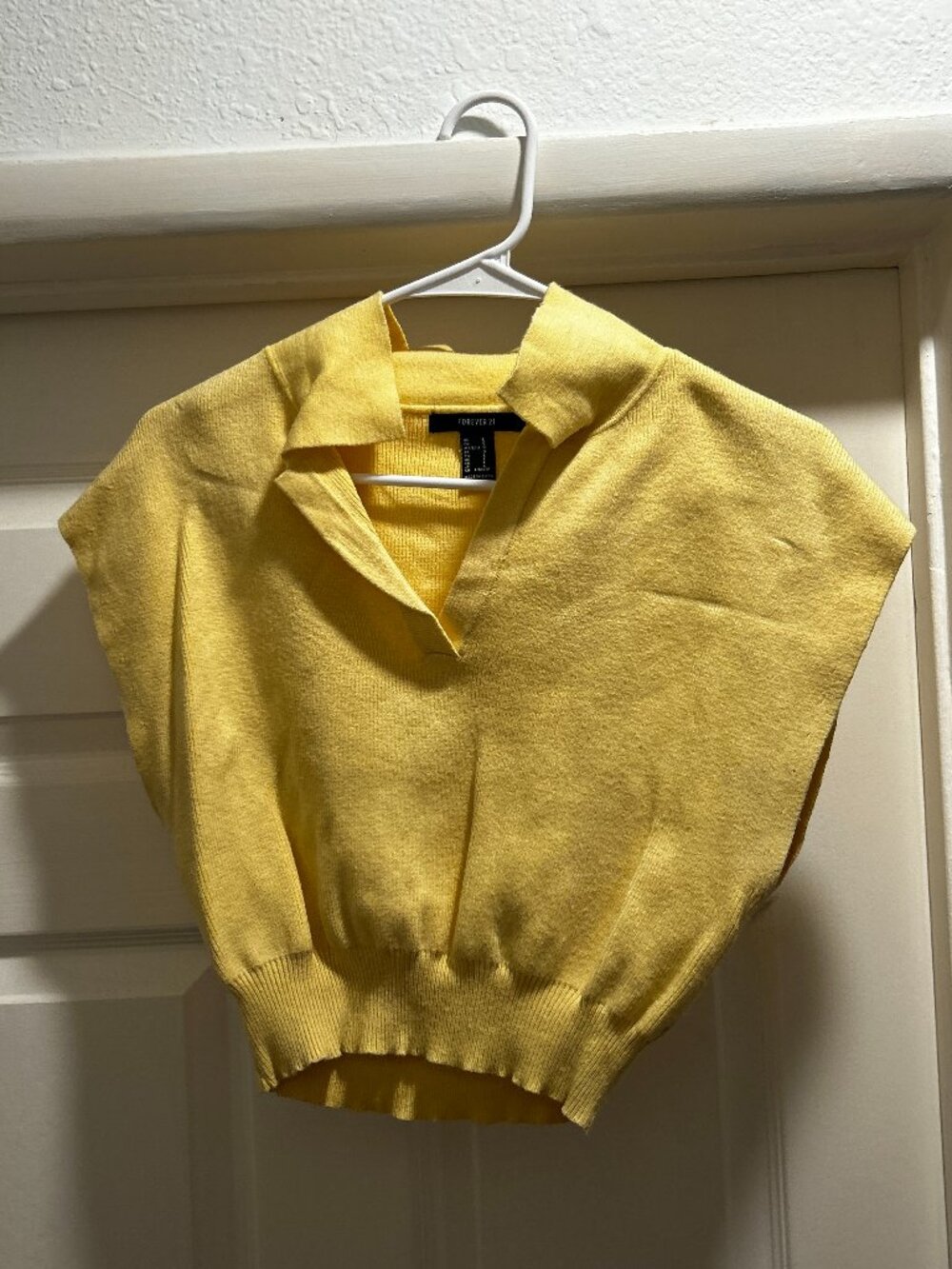 Yellow Sweater Vest with Collar